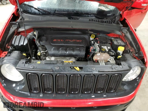 2017 Jeep Renegade Altitude with VIN ZACCJABB0HPG47597, listed as a Copart auction lot 58060505 with 239,534 mi miles and Salvage title. Bid and sale history available at DreamBid. Image 12.