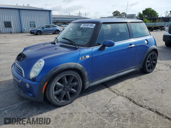 2005 MINI Hardtop S with VIN WMWRE33465TG95065, listed as a Copart auction lot 55536195 with 104,064 mi miles and Clean Title. Bid and sale history available at DreamBid. Image 1.