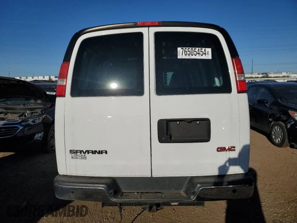 2017 GMC Savana Cargo Van with VIN 1GTW7AFF3H1283443, listed as a Copart auction lot 76505454 with 0 mi miles and Salvage Title. Bid and sale history available at carsss.com. Image 6.