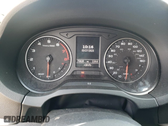 2016 Audi A3 2.0T Premium with VIN WAUB8GFF8G1104145, listed as a Copart auction lot 45985953 with 70,828 mi miles. Bid and sale history available at carsss.com. Image 9.