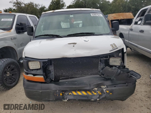 2010 Chevrolet Express Cargo Van with VIN 1GCUGADX3A1128464, listed as a Copart auction lot 83907624 with 318,868 mi miles and Salvage Title. Bid and sale history available at carsss.com. Image 5.