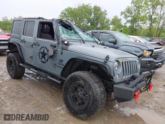 2014 Jeep Wrangler Unlimited Sport with VIN 1C4BJWDG1EL135073, listed as a IAAI auction lot 42435361 with 129,144 mi miles and . Bid and sale history available at DreamBid. Image 1.
