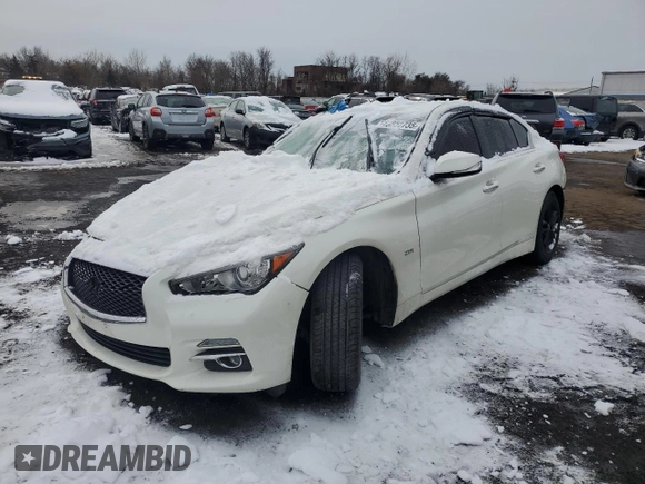 2016 Infiniti Q50 Premium with VIN JN1CV7AR5GM253082, listed as a Copart auction lot 43838735 with Not Provided miles and Salvage Title. Bid and sale history available at DreamBid. Image 1.