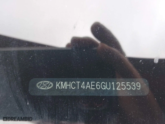 2016 Hyundai Accent SE with VIN KMHCT4AE6GU125539, listed as a IAAI auction lot 41906648 with 100,323 mi miles. Bid and sale history available at carsss.com. Image 9.