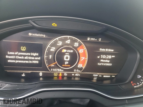2018 Audi SQ5 Premium Plus with VIN WA1A4AFYXJ2129195, listed as a Copart auction lot 79537713 with 110,784 mi miles and . Bid and sale history available at DreamBid. Image 9.