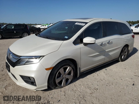 2018 Honda Odyssey EX-L with VIN 5FNRL6H72JB005268, listed as a Copart auction lot 50263645 with 136,036 mi miles and Salvage Title. Bid and sale history available at carsss.com. Image 1.