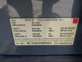 2014 Tesla Model S 60 with VIN 5YJSA1S15EFP29010, listed as a IAAI auction lot 41798180 with 142,754 mi miles and . Bid and sale history available at DreamBid. Image 9.