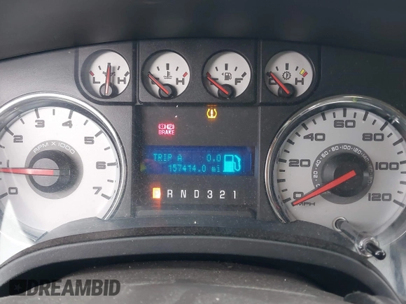 2010 Ford F-150 XL with VIN 1FTFW1EV9AFA80013, listed as a IAAI auction lot 42016166 with 157,414 mi miles. Bid and sale history available at carsss.com. Image 7.
