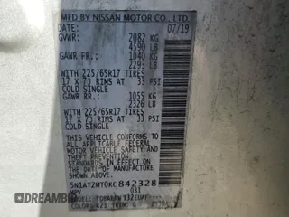 2019 Nissan Rogue SV with VIN 5N1AT2MT0KC842328, listed as a Copart auction lot 52684655 with 164,986 mi miles and Salvage Title. Bid and sale history available at DreamBid. Image 14.