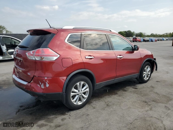 2015 Nissan Rogue SV with VIN KNMAT2MT7FP582710, listed as a Copart auction lot 50077985 with 94,703 mi miles and Salvage Title. Bid and sale history available at carsss.com. Image 3.