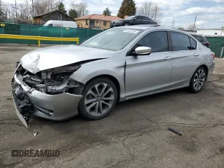 2014 Honda Accord Sedan Sport with VIN 1HGCR2F5XEA033737, listed as a Copart auction lot 52454755 with 138,838 mi miles and Salvage Title. Bid and sale history available at carsss.com. Image 1.