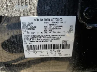 2022 Ford Explorer ST-Line with VIN 1FMSK8KHXNGB62720, listed as a Copart auction lot 82442754 with 61,346 mi miles and Salvage Title. Bid and sale history available at carsss.com. Image 15.