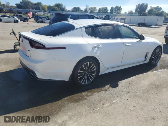 2019 Kia Stinger with VIN KNAE15LA5K6051365, listed as a Copart auction lot 74068034 with 106,590 mi miles and Salvage Title. Bid and sale history available at carsss.com. Image 3.