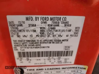2011 Ford F-150 XL с VIN 1FTFW1EF9BKD06178, выставлен на аукционе Copart как лот 83381524 с пробегом Не указан миль и Списание • Salvage title. История ставок и продаж доступна на DreamBid. Изображение 13.