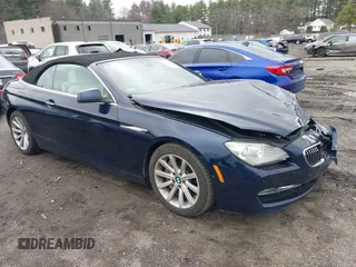 2013 BMW 6 Series 640i with VIN WBALW7C51DDX58713, listed as a IAAI auction lot 42005436 with 77,563 mi miles and . Bid and sale history available at carsss.com. Image 1.