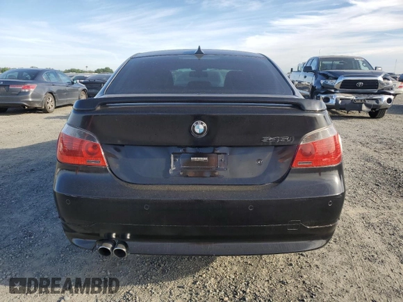 2005 BMW 5 Series 545i with VIN WBANB33565CN65980, listed as a Copart auction lot 52961975 with 143,772 mi miles and Salvage Title. Bid and sale history available at carsss.com. Image 6.