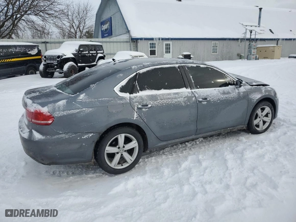 2013 Volkswagen Passat TDI SE w/Sunroof with VIN 1VWBN7A37DC113554, listed as a Copart auction lot 45937395 with 0 mi miles and Non Repairable. Bid and sale history available at carsss.com. Image 3.