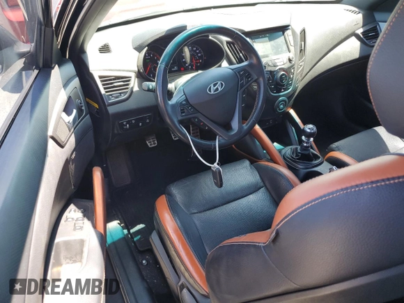 2016 Hyundai Veloster Turbo with VIN KMHTC6AE8GU281075, listed as a Copart auction lot 61605505 with 125,904 mi miles and Salvage title. Bid and sale history available at DreamBid. Image 8.