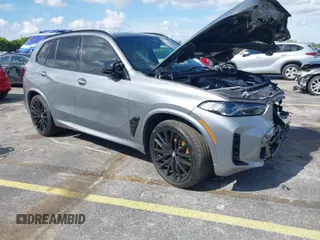 2025 BMW X5 M60i with VIN 5UX33EU03S9X62019, listed as a IAAI auction lot 41623189 with 5,749 mi miles. Bid and sale history available at carsss.com. Image 1.