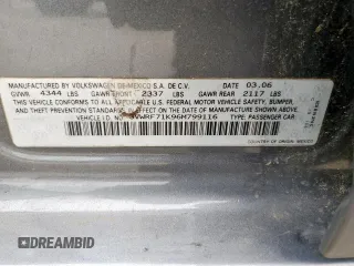 2006 Volkswagen Jetta 2.5L with VIN 3VWRF71K96M799116, listed as a Copart auction lot 54176185 with 181,449 mi miles and Salvage title. Bid and sale history available at DreamBid. Image 12.