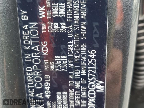 2025 Kia Sportage SX-Prestige z VIN KNDPXCDGXS7212546, wystawiony jako Copart lot #56114355 z przebiegiem 2 536 mil mil oraz Szkoda całkowita • Salvage title. Historia ofert i sprzedaży dostępna na DreamBid. Obrazek 13.