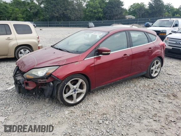 2014 Ford Focus Titanium with VIN 1FADP3N29EL422689, listed as a Copart auction lot 59817535 with 105,515 mi miles and Salvage title. Bid and sale history available at DreamBid. Image 1.