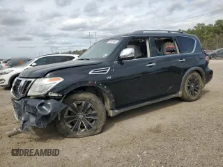 2017 Nissan Armada Platinum with VIN JN8AY2NF8H9301150, listed as a Copart auction lot 48145165 with 121,835 mi miles and Salvage Title. Bid and sale history available at carsss.com. Image 1.