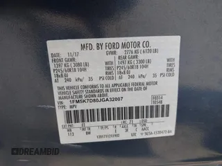2018 Ford Explorer XLT z VIN 1FM5K7D80JGA32007, wystawiony jako IAAI lot #42505520 z przebiegiem 79 293 mil mil oraz . Historia ofert i sprzedaży dostępna na DreamBid. Obrazek 9.
