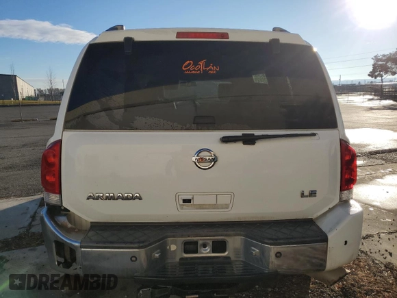 2006 Nissan Armada LE z VIN 5N1AA08B46N715720, wystawiony jako Copart lot #87299074 z przebiegiem 141 564 mil mil oraz Czysty tytuł • Clean title. Historia ofert i sprzedaży dostępna na DreamBid. Obrazek 6.