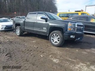 2015 Chevrolet Silverado 1500 High Country with VIN 3GCUKTEC3FG506216, listed as a IAAI auction lot 41672433 with 77,653 mi miles. Bid and sale history available at carsss.com. Image 1.