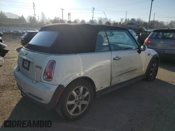 2008 MINI Convertible S with VIN WMWRH33598TU81236, listed as a Copart auction lot 42332895 with 140,607 mi miles and Salvage title. Bid and sale history available at DreamBid. Image 3.