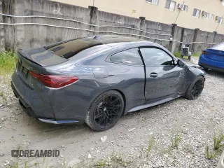 2025 BMW M4 Competition with VIN WBS23HK09SCS65814, listed as a Copart auction lot 70641714 with 2,701 mi miles and Salvage Title. Bid and sale history available at carsss.com. Image 3.