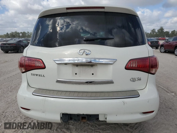 2012 Infiniti QX56 8-passenger with VIN JN8AZ2NC8C9317165, listed as a Copart auction lot 76693664 with 167,243 mi miles and Salvage Title. Bid and sale history available at carsss.com. Image 6.