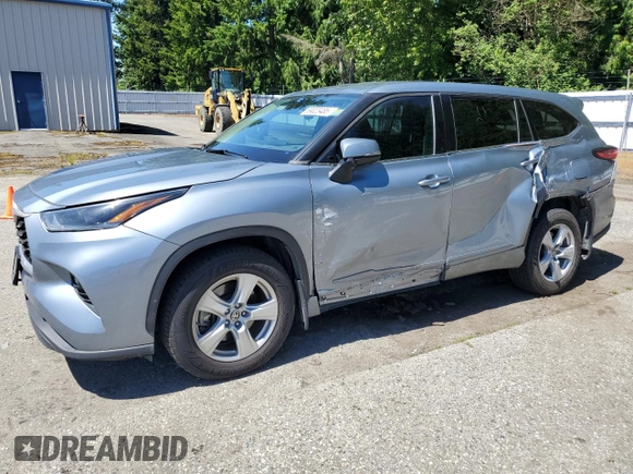 2021 Toyota Highlander L with VIN 5TDBZRBH5MS059988, listed as a Copart auction lot 59023485 with 96,215 mi miles and Salvage title. Bid and sale history available at DreamBid. Image 1.