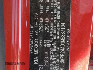 2021 Kia Forte LXS with VIN 3KPF24AD1ME387104, listed as a Copart auction lot 55461895 with 89,496 mi miles and Salvage title. Bid and sale history available at DreamBid. Image 12.