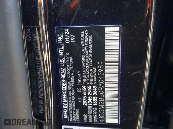 2024 Mercedes-Benz EQE 350+ z VIN 4JGGM2BB0RA042989, wystawiony jako Copart lot #77078554 z przebiegiem Nie podano mil oraz Szkoda całkowita • Salvage title. Historia ofert i sprzedaży dostępna na DreamBid. Obrazek 13.