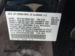 2018 Honda Pilot EX-L с VIN 5FNYF5H53JB018980, выставлен на аукционе IAAI как лот 42217601 с пробегом 137 447 миль миль и . История ставок и продаж доступна на DreamBid. Изображение 9.