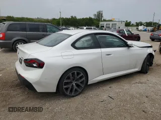 2023 BMW 2 Series 230i with VIN 3MW23CM08P8D79161, listed as a Copart auction lot 61766784 with 24,475 mi miles and Salvage Title. Bid and sale history available at carsss.com. Image 3.