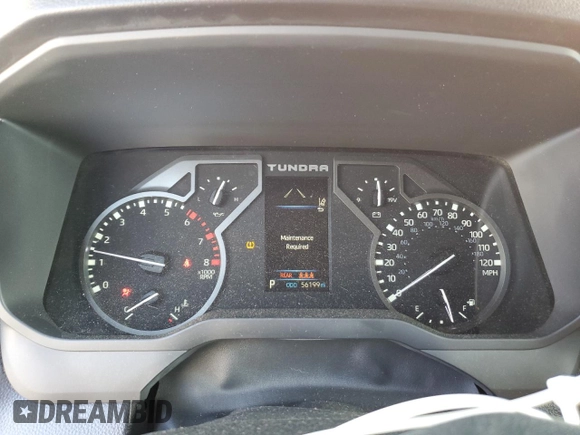 2022 Toyota Tundra SR z VIN 5TFKB5AA4NX008379, wystawiony jako Copart lot #53717915 z przebiegiem 56 199 mil mil oraz Szkoda całkowita • Salvage title. Historia ofert i sprzedaży dostępna na DreamBid. Obrazek 9.