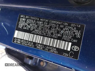 2014 Toyota Prius Two with VIN JTDZN3EU7EJ001850, listed as a IAAI auction lot 42160609 with 168,097 mi miles and . Bid and sale history available at DreamBid. Image 9.