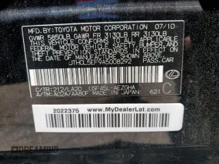 2010 Lexus LS 460 z VIN JTHCL5EF9A5008292, wystawiony jako Copart lot #55456485 z przebiegiem 134 182 mil mil oraz Szkoda całkowita • Salvage title. Historia ofert i sprzedaży dostępna na DreamBid. Obrazek 12.