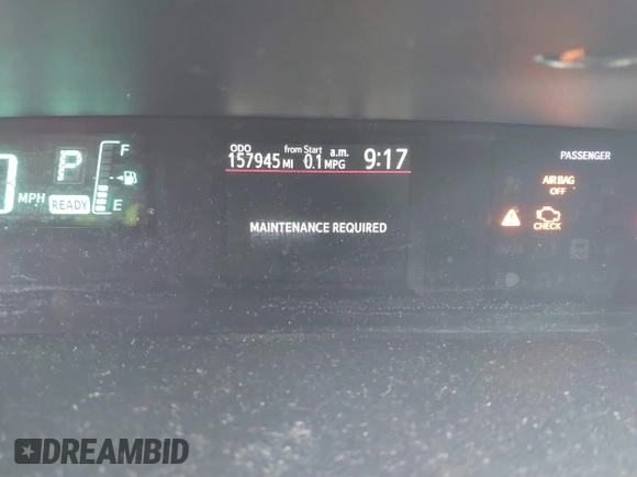 2013 Toyota Prius One with VIN JTDKDTB32D1553545, listed as a IAAI auction lot 41697614 with 157,945 mi miles and . Bid and sale history available at carsss.com. Image 15.