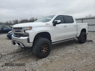 2020 Chevrolet Silverado 1500 LTZ with VIN 1GCUYGEL8LZ216409, listed as a Copart auction lot 43725745 with 48,799 mi miles and Salvage Title. Bid and sale history available at DreamBid. Image 1.