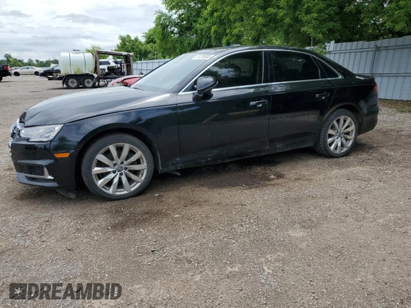 2019 Audi A4 Premium with VIN WAUGMAF41KN012339, listed as a Copart auction lot 61236005 with 142,937 mi miles and Salvage title. Bid and sale history available at DreamBid. Image 1.