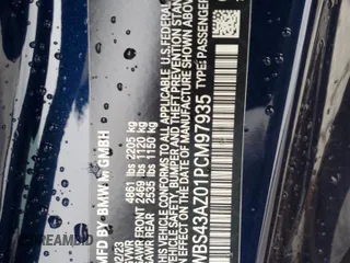 2023 BMW M4 Competition xDrive with VIN WBS43AZ01PCM97935, listed as a Copart auction lot 45945565 with Not Provided miles and Salvage Title. Bid and sale history available at carsss.com. Image 12.