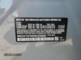2024 BMW X3 sDrive30i with VIN WBX47DP06RN309680, listed as a Copart auction lot 49176845 with 5,846 mi miles and Salvage Title. Bid and sale history available at DreamBid. Image 14.