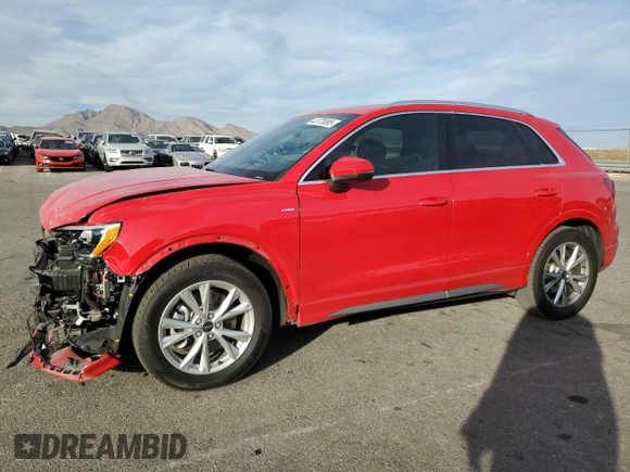 2022 Audi Q3 S line Premium with VIN WA1DECF33N1150413, listed as a Copart auction lot 43773895 with 43,800 mi miles and Salvage Title. Bid and sale history available at DreamBid. Image 1.