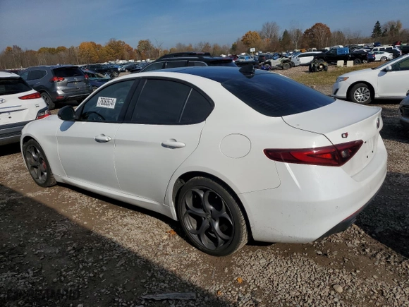 2019 Alfa Romeo Giulia with VIN ZARFANAN0K7612181, listed as a Copart auction lot 76362674 with 52,356 mi miles and Non Repairable. Bid and sale history available at carsss.com. Image 2.