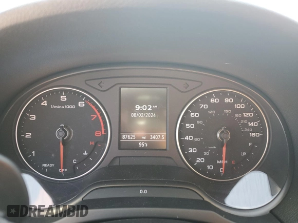 2017 Audi A3 Sedan Premium Plus with VIN WAUGUGFF8H1028039, listed as a Copart auction lot 66107374 with 87,625 mi miles and Clean Title. Bid and sale history available at carsss.com. Image 9.