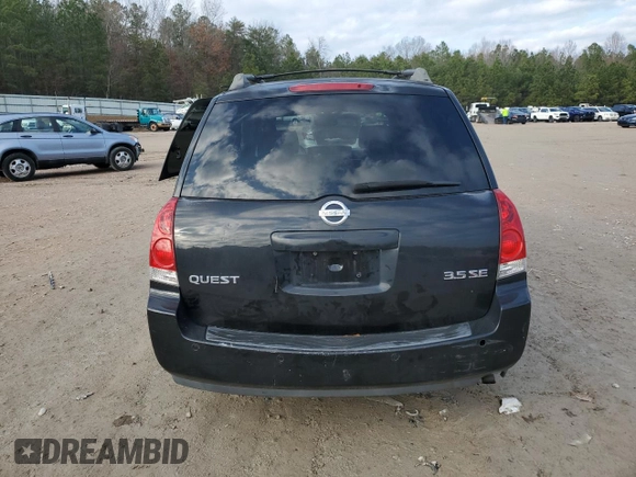 2005 Nissan Quest SE with VIN 5N1BV28U85N137125, listed as a Copart auction lot 85055754 with 207,201 mi miles and Salvage Title. Bid and sale history available at carsss.com. Image 6.